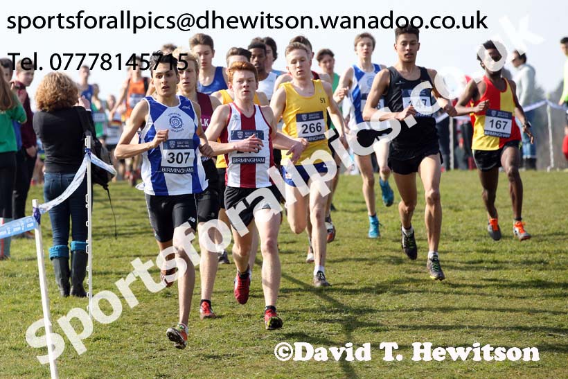 Mens under-20s 2016 Inter Counties Cross Country Champs. and Cross Challenge Final, Cofton Park, Birmingham. Photo: David T. Hewitson/Sports for All Pics